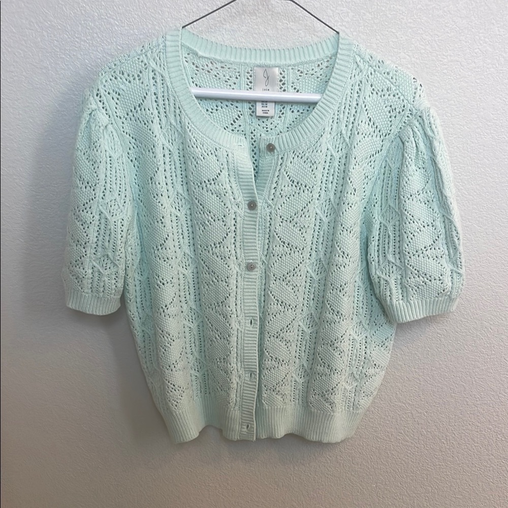 Joie Green Cable Knit Cardigan Sweater